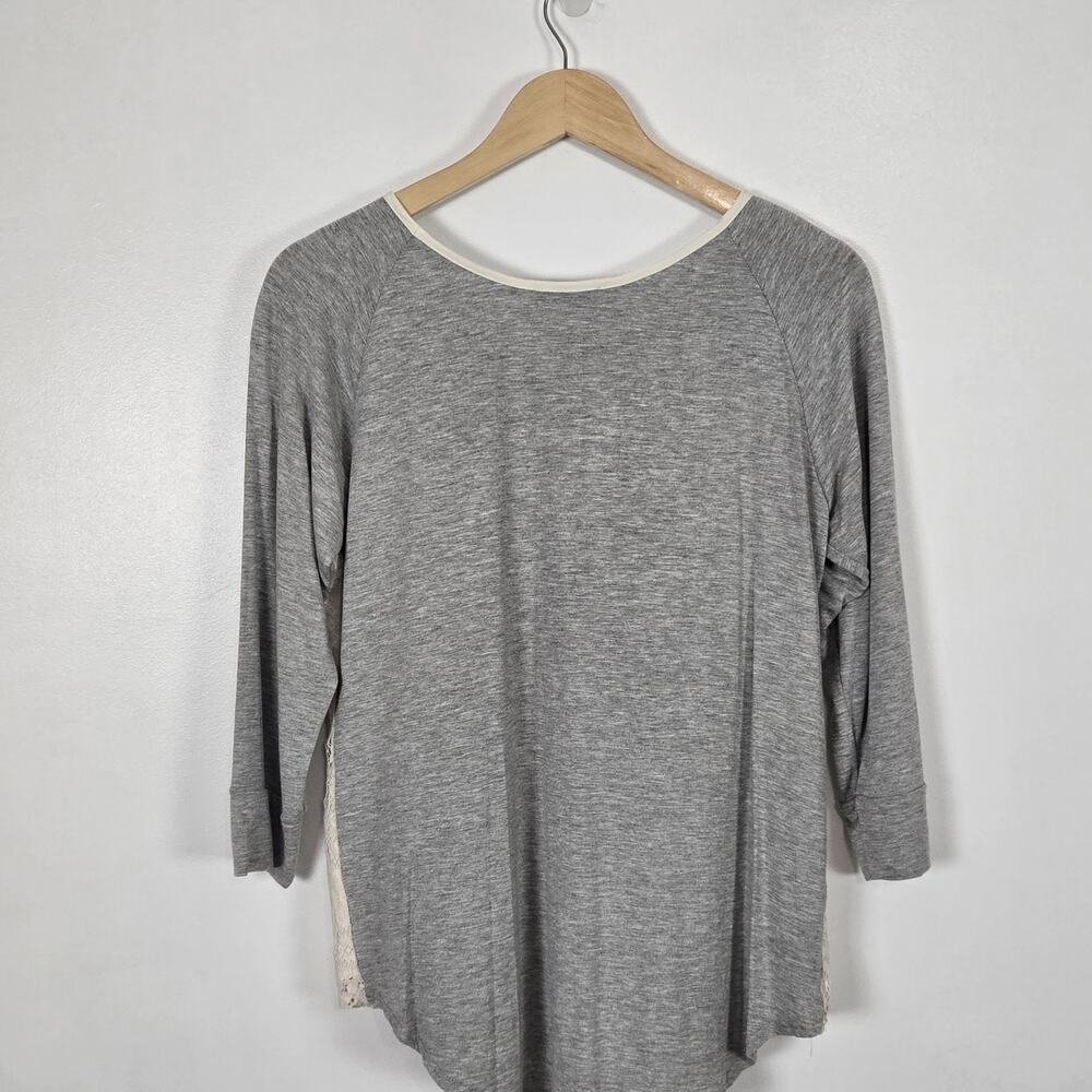 NWT Market & Spruce Bernadette Lace Overlay Raglan Top, Size XL, Cream - Picture 2 of 5